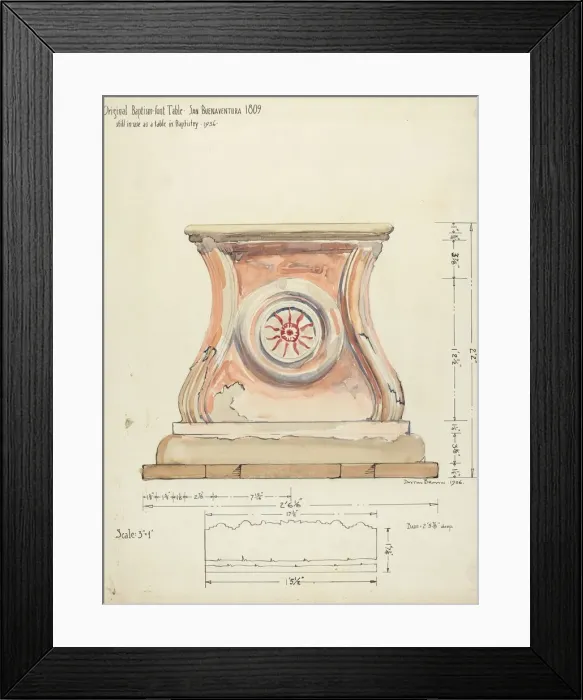 Framed Print : Stand for Baptismal Font, 1935 / 1942. Creator: Edward Jewett Framed Print : Stand for Baptismal Font, 1935 / 1942. Creator: Edward Jewett