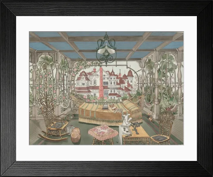 Framed Print : Veranda, 1885, 1935 / 1942. Creator: Perkins Harnly Framed Print : Veranda, 1885, 1935 / 1942. Creator: Perkins Harnly