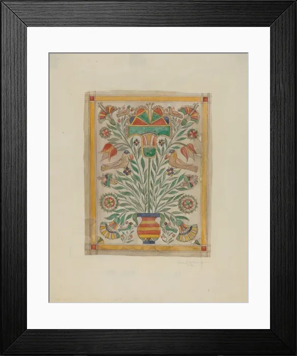 Framed Print : Pa. German Fractur, 1935 / 1942. Creator: Elmer R. Kottcamp Framed Print : Pa. German Fractur, 1935 / 1942. Creator: Elmer R. Kottcamp