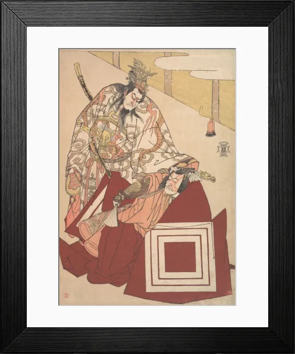 Framed Print : Ichikawa Danjuro V in a Shibaraku Performance... ca. 1786. Creator: Katsukawa Shunko Framed Print : Ichikawa Danjuro V in a Shibaraku Performance... ca. 1786. Creator: Katsukawa Shunko