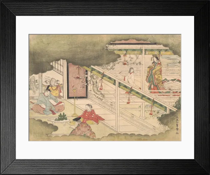 Framed Print : An Incident from the Tales of Ise (Ise Monogatari), ca. 1790. Creator: Kitao Shigemasa Framed Print : An Incident from the Tales of Ise (Ise Monogatari), ca. 1790. Creator: Kitao Shigemasa
