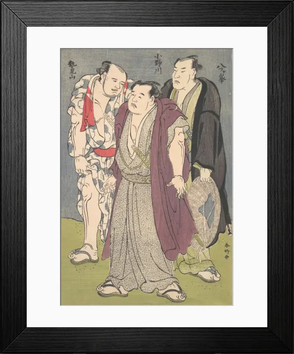 Framed Print : Three Sumo Wrestlers: Onogawa, Seimiyama, and Yatsugamine, ca. 1790s Framed Print : Three Sumo Wrestlers: Onogawa, Seimiyama, and Yatsugamine, ca. 1790s
