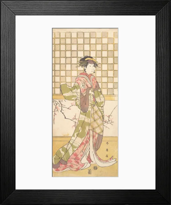 Framed Print : An Actor of the Iwai Clan as a Woman, ca. 1795. Creator: Katsukawa Shun ei Framed Print : An Actor of the Iwai Clan as a Woman, ca. 1795. Creator: Katsukawa Shun ei