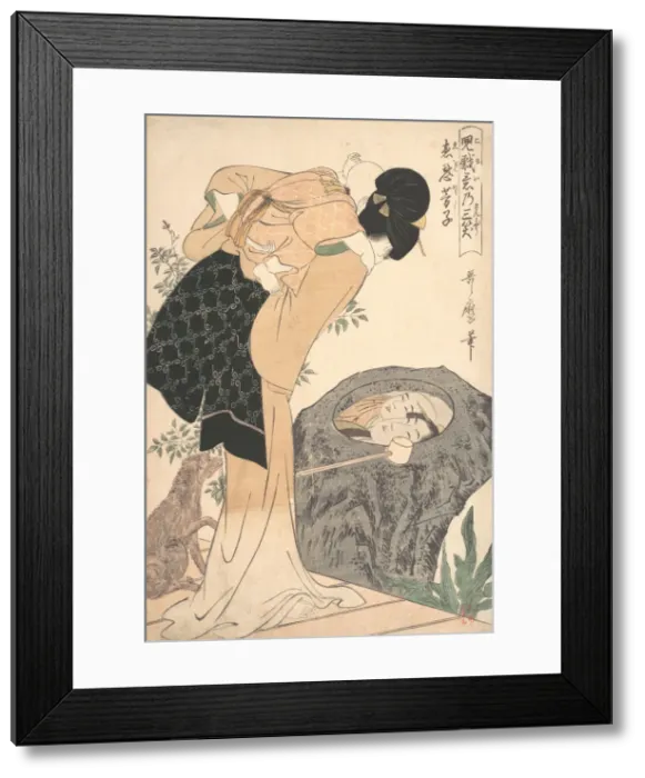 Framed Print : Mother and Child, ca. 1800. Creator: Kitagawa Utamaro Framed Print : Mother and Child, ca. 1800. Creator: Kitagawa Utamaro
