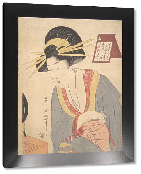 Woman Applying Make-up, late 18th century. Creator: Juka Sekijo