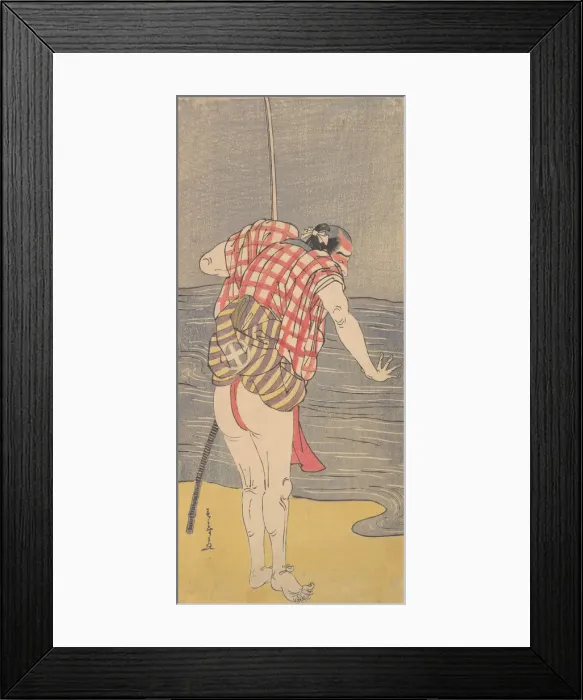Framed Print : The Actor Otani Hiroemon III as Man Ready to Wade into the Sea with a Drawn Sword, ca. 1775. Creators: Shunsho, Otani Hiroemon Framed Print : The Actor Otani Hiroemon III as Man Ready to Wade into the Sea with a Drawn Sword, ca. 1775. Creators: Shunsho, Otani Hiroemon