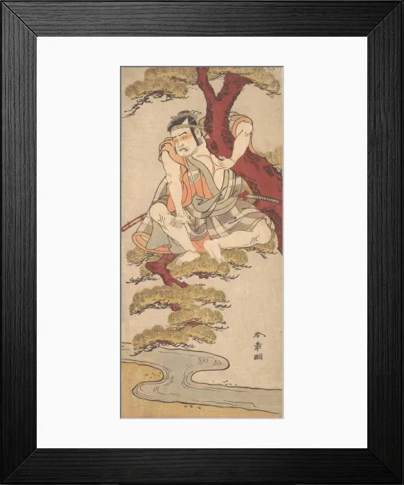 Framed Print : The Actor Otani Hiroemon III Watching from the Branches of a Pine Tree... ca. 1775. Creators: Shunsho, Otani Hiroemon Framed Print : The Actor Otani Hiroemon III Watching from the Branches of a Pine Tree... ca. 1775. Creators: Shunsho, Otani Hiroemon