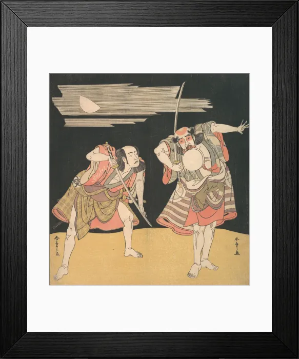 Framed Print : The Actors Otani Tomoemon I and Bando Mitsugoro I, ca. 1776. Creator: Shunsho Framed Print : The Actors Otani Tomoemon I and Bando Mitsugoro I, ca. 1776. Creator: Shunsho