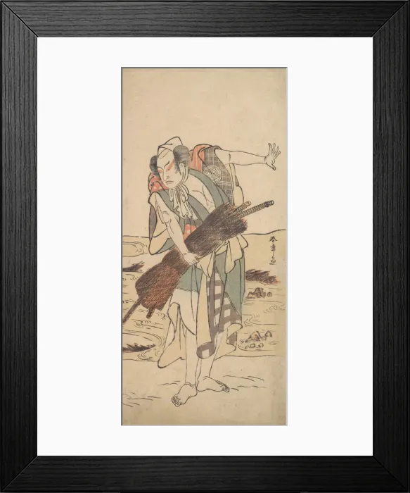 Framed Print : Arashi Sangoro as a Ronin Samurai Standing on the Bank, ca. 1777. Creator: Shunsho Framed Print : Arashi Sangoro as a Ronin Samurai Standing on the Bank, ca. 1777. Creator: Shunsho