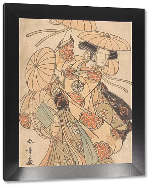 Kabuki Actor Nakamura Tomijuro I in a Female Dance Role, ca. 1777. Creator: Shunsho