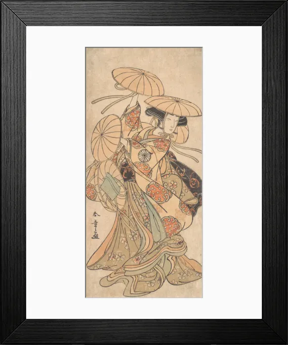 Framed Print : Kabuki Actor Nakamura Tomijuro I in a Female Dance Role, ca. 1777. Creator: Shunsho Framed Print : Kabuki Actor Nakamura Tomijuro I in a Female Dance Role, ca. 1777. Creator: Shunsho