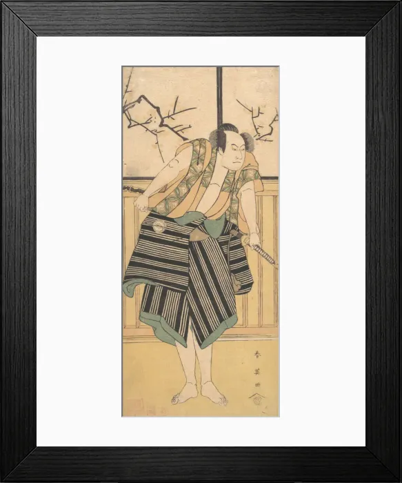 Framed Print : The Third Sawamura Sojuro as a Man Standing in a Room, ca. 1793 Framed Print : The Third Sawamura Sojuro as a Man Standing in a Room, ca. 1793