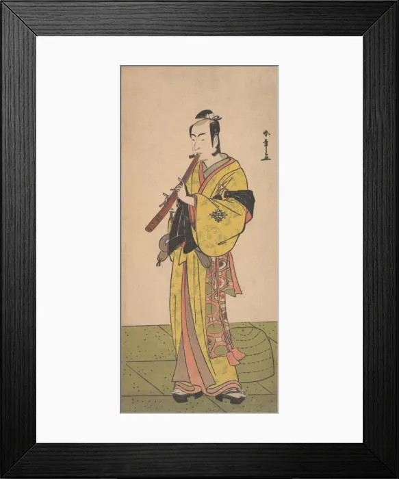 Framed Print : Ichikawa Bennosuke as a Man in Komuso Attire, ca. 1788. Creator: Shunsho Framed Print : Ichikawa Bennosuke as a Man in Komuso Attire, ca. 1788. Creator: Shunsho