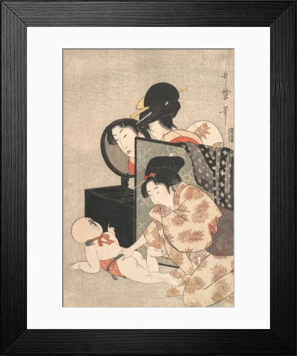 Framed Print : Mother and Child, ca. 1793. Creator: Kitagawa Utamaro Framed Print : Mother and Child, ca. 1793. Creator: Kitagawa Utamaro
