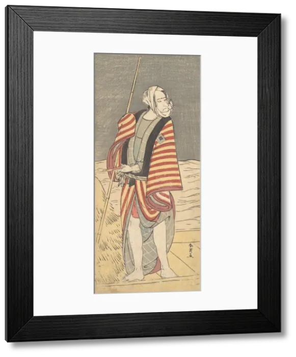 Framed Print : The Second Ichikawa Komazo as a Boatman Standing on the Deck of a Barge, ca Framed Print : The Second Ichikawa Komazo as a Boatman Standing on the Deck of a Barge, ca
