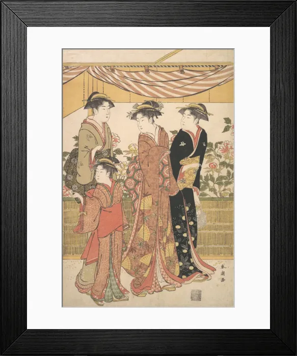 Framed Print : The Botan Show, ca. 1790. Creator: Katsukawa Shuncho Framed Print : The Botan Show, ca. 1790. Creator: Katsukawa Shuncho