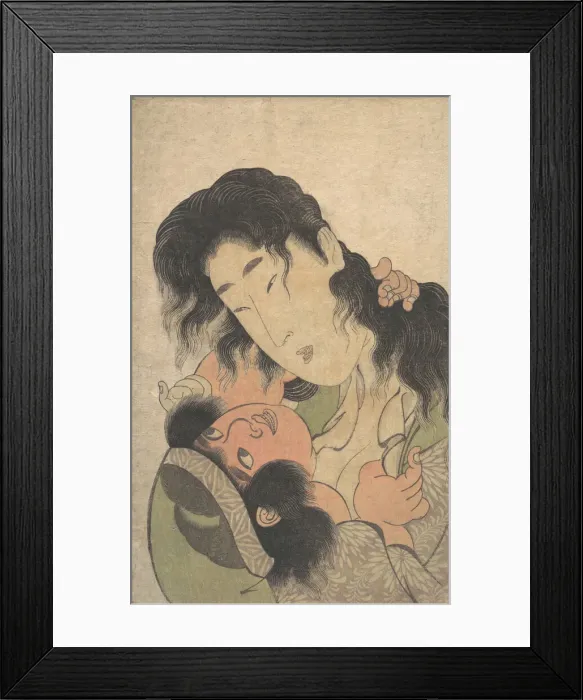 Framed Print : Yamauba Playing with the Young Kintoki, ca. 1795. Creator: Kitagawa Utamaro Framed Print : Yamauba Playing with the Young Kintoki, ca. 1795. Creator: Kitagawa Utamaro
