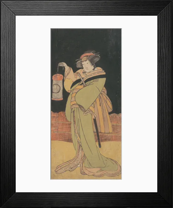 Framed Print : The Second Yamashita Kinsaku as a Woman Standing at Night, ca. 1779. Creator: Shunsho Framed Print : The Second Yamashita Kinsaku as a Woman Standing at Night, ca. 1779. Creator: Shunsho