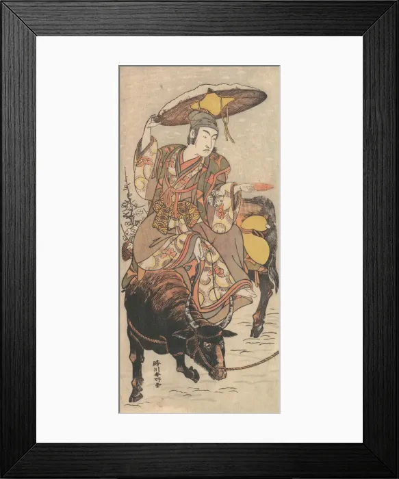 Framed Print : The Actor Matsumoto Koshiro IV on a Bullock in a Snowstorm, ca. 1790 Framed Print : The Actor Matsumoto Koshiro IV on a Bullock in a Snowstorm, ca. 1790