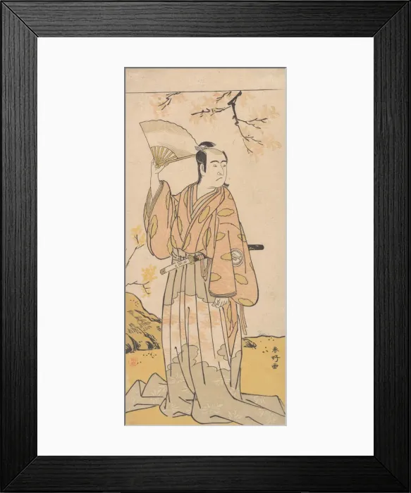 Framed Print : The Actor, 3rd Sawamura Sojuro Holding an Open Fan, ca. 1779. Creator: Katsukawa Shunko Framed Print : The Actor, 3rd Sawamura Sojuro Holding an Open Fan, ca. 1779. Creator: Katsukawa Shunko