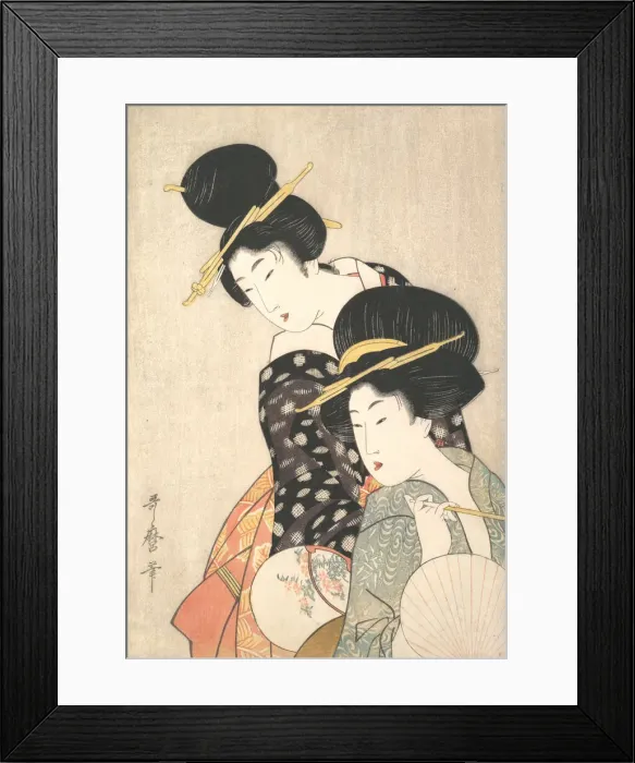 Framed Print : Two Women, ca. 1790. Creator: Kitagawa Utamaro Framed Print : Two Women, ca. 1790. Creator: Kitagawa Utamaro