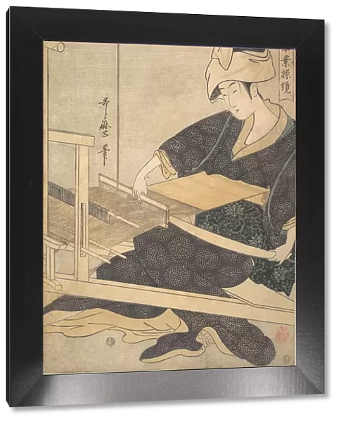 A Woman Weaving, Seated at a Hand Loom, ca. 1796. Creator: Kitagawa Utamaro