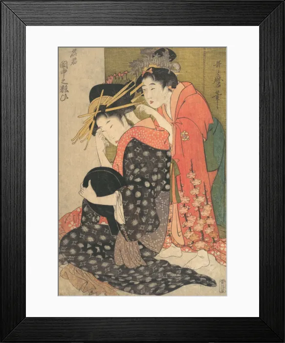Framed Print : The Oiran Yoso-oi Seated at Her Toilet, ca. 1799. Creator: Kitagawa Utamaro Framed Print : The Oiran Yoso-oi Seated at Her Toilet, ca. 1799. Creator: Kitagawa Utamaro