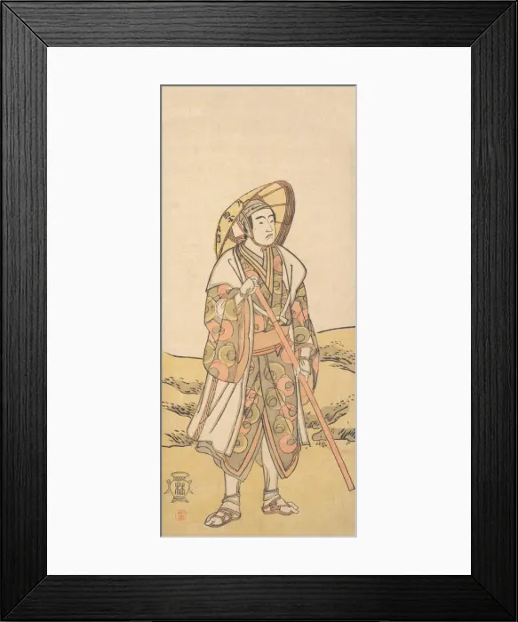 Framed Print : The Third Sawamura Sojuro as a pilgrim to Kannon Shrine, ca. 1784-88 Framed Print : The Third Sawamura Sojuro as a pilgrim to Kannon Shrine, ca. 1784-88