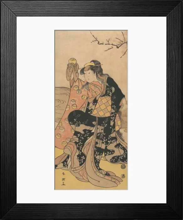 Framed Print : The Fourth Iwai Hanshiro as a Woman Holding a Crystal Ball and Dancing on the Bank of Framed Print : The Fourth Iwai Hanshiro as a Woman Holding a Crystal Ball and Dancing on the Bank of