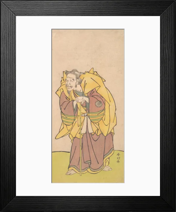 Framed Print : Nakamura Tomijuro as an Old Man with a Scanty Beard, ca. 1780. Creator: Katsukawa Shunko Framed Print : Nakamura Tomijuro as an Old Man with a Scanty Beard, ca. 1780. Creator: Katsukawa Shunko
