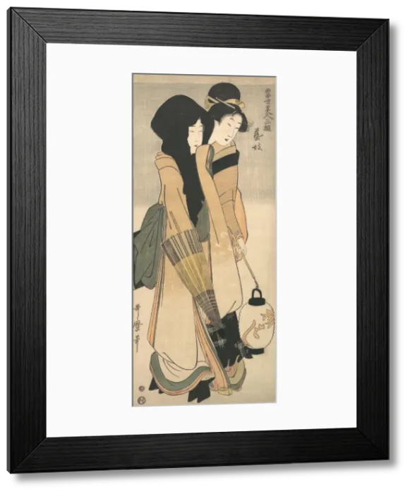 Framed Print : Geisha... ca. 1800. Creator: Kitagawa Utamaro Framed Print : Geisha... ca. 1800. Creator: Kitagawa Utamaro