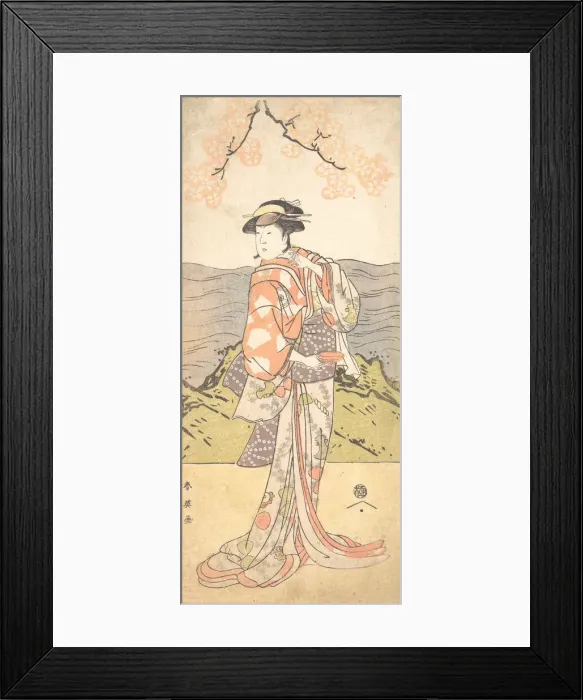 Framed Print : The Fourth Iwai Hanshiro as a Woman Standing Beneath a Cherry Tree, ca Framed Print : The Fourth Iwai Hanshiro as a Woman Standing Beneath a Cherry Tree, ca