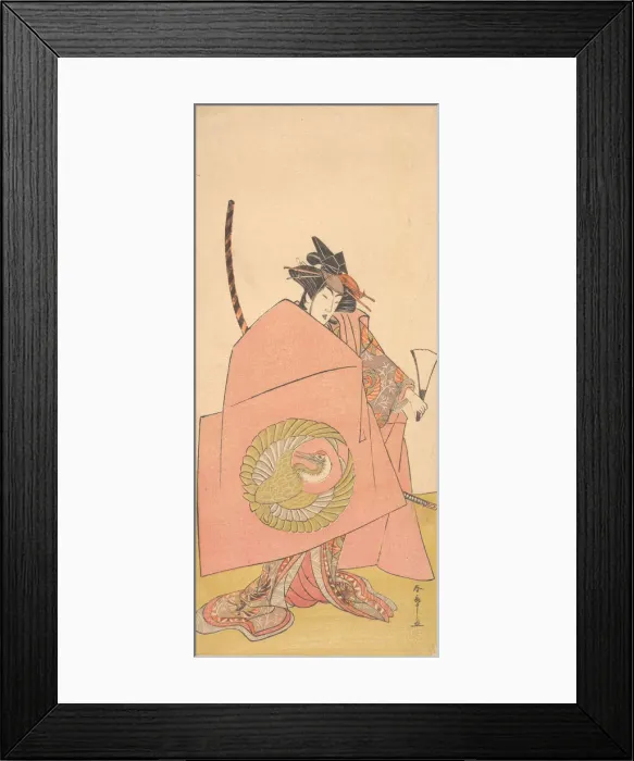 Framed Print : An Unidentified Actor in the Onna (Woman) Shibaraku (Wait-a-Moment) Act, ca. 1780. Creator: Shunsho