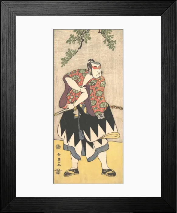Framed Print : The Second Ichikawa Monnosuke as a Man Dressed in a Kimono, ca. 1793. Creator: Katsukawa Shun'ei Framed Print : The Second Ichikawa Monnosuke as a Man Dressed in a Kimono, ca. 1793. Creator: Katsukawa Shun'ei