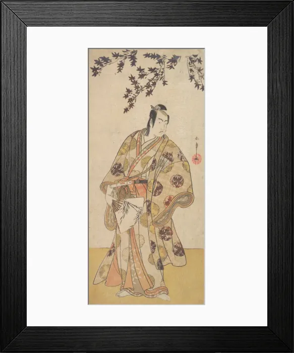 Framed Print : The Third Ichikawa Yaozo as a Daimyo Standing Under a Maple Tree, ca. 1783. Creator: Shunsho Framed Print : The Third Ichikawa Yaozo as a Daimyo Standing Under a Maple Tree, ca. 1783. Creator: Shunsho