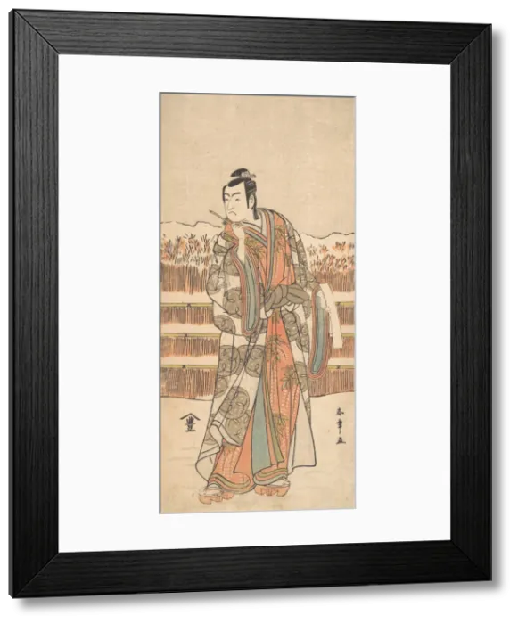 Framed Print : The Second Ichikawa Monnosuke as a Man of High Rank Standing in the Snow, ca. 1786-87. Creator: Shunsho Framed Print : The Second Ichikawa Monnosuke as a Man of High Rank Standing in the Snow, ca. 1786-87. Creator: Shunsho