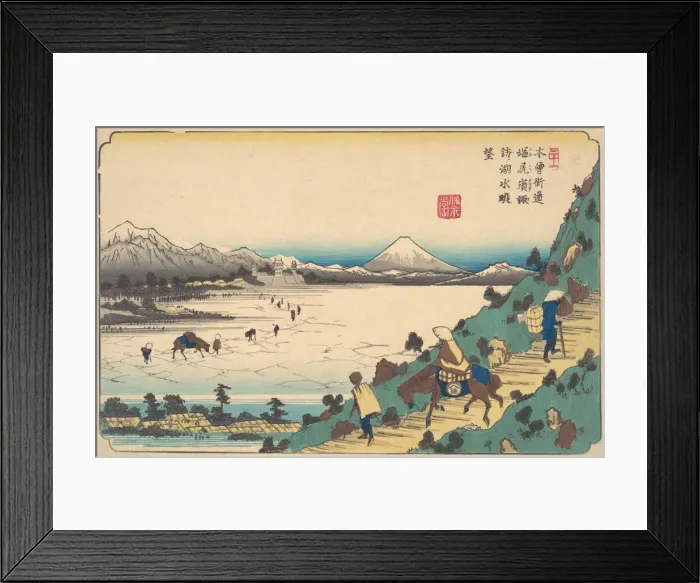 Framed Print : Lake Suwa from Shiojiri Pass, ca. 1835. Creator: Ikeda Eisen Framed Print : Lake Suwa from Shiojiri Pass, ca. 1835. Creator: Ikeda Eisen