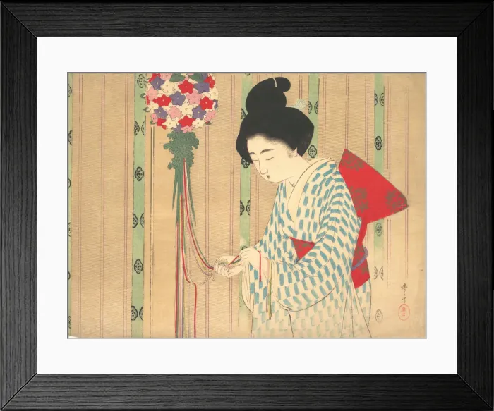 Framed Print : Ornament Ball from kuchie (frontispiece) of a novel, ca. 1906. Creator: Mizuno Toshikata Framed Print : Ornament Ball from kuchie (frontispiece) of a novel, ca. 1906. Creator: Mizuno Toshikata