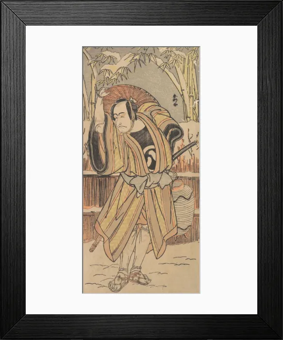 Framed Print : The Fifth Ichikawa Danjuro as a Man in Winter Apparel, dated 1788. Creator: Katsukawa Shunko Framed Print : The Fifth Ichikawa Danjuro as a Man in Winter Apparel, dated 1788. Creator: Katsukawa Shunko