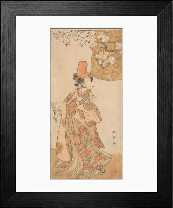Framed Print : Segawa Tomisaburo in the Role of Musume Dojoji in Hanagatami Kazaori Eboshi, February 1774. Creator: Shunsho. Segawa Tomisaburo in the Role of Musume Dojoji in Hanagatami Kazaori Eboshi, February 1774. Creator: Shunsho Framed Print : Segawa Tomisaburo in the Role of Musume Dojoji in Hanagatami Kazaori Eboshi, February 1774. Creator: Shunsho. Segawa Tomisaburo in the Role of Musume Dojoji in Hanagatami Kazaori Eboshi, February 1774. Creator: Shunsho