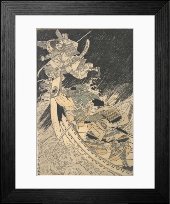 Framed Print : Minamoto Yoshitsune and His Retainer, the Monk Benkei... late 18th century Framed Print : Minamoto Yoshitsune and His Retainer, the Monk Benkei... late 18th century