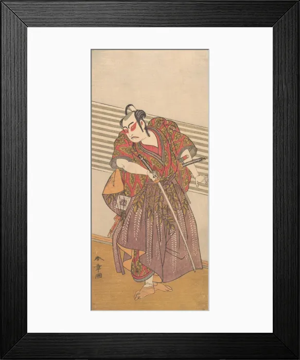 Framed Print : The Second Ichikawa Yaozo as a Samurai, probably 1773. Creator: Shunsho Framed Print : The Second Ichikawa Yaozo as a Samurai, probably 1773. Creator: Shunsho