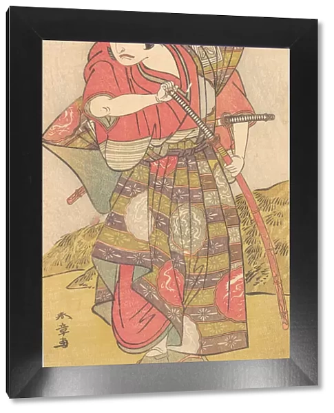 The Second Ichikawa Yaozo as a Samurai Dressed in a Gaudy Kamishimo, probably 1773. Creator: Shunsho