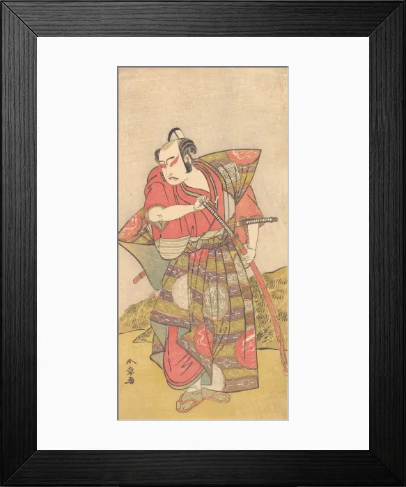 Framed Print : The Second Ichikawa Yaozo as a Samurai Dressed in a Gaudy Kamishimo, probably 1773. Creator: Shunsho Framed Print : The Second Ichikawa Yaozo as a Samurai Dressed in a Gaudy Kamishimo, probably 1773. Creator: Shunsho
