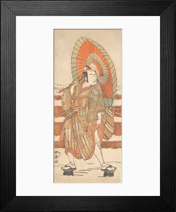 Framed Print : The Second Ichikawa Yaozo as a Samurai Standing in the Snow, probably 1774. Creator: Shunsho Framed Print : The Second Ichikawa Yaozo as a Samurai Standing in the Snow, probably 1774. Creator: Shunsho