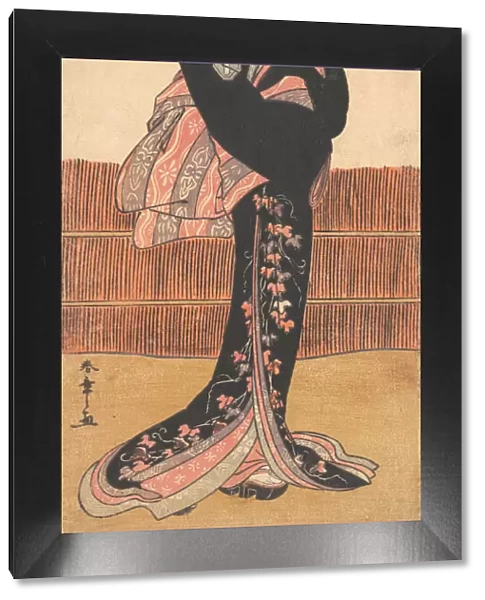 The Third Azuma Tozo as a Woman in a Black Kimono, probably 1782. Creator: Shunsho