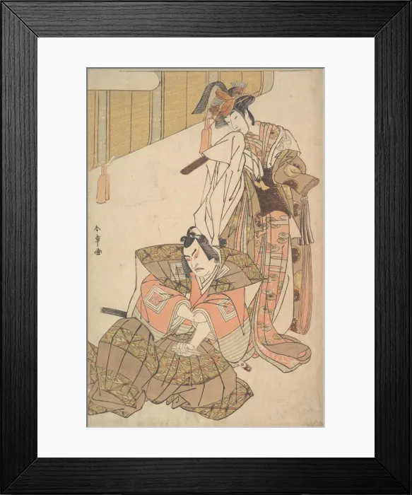 Framed Print : The Third Ichikawa Yaozo and Mimasu Tokujiro, probably 1785. Creator: Shunsho Framed Print : The Third Ichikawa Yaozo and Mimasu Tokujiro, probably 1785. Creator: Shunsho