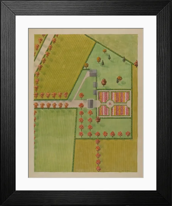 Framed Print : Rutgers Estate and Garden, c. 1936. Creator: Helen Miller Framed Print : Rutgers Estate and Garden, c. 1936. Creator: Helen Miller