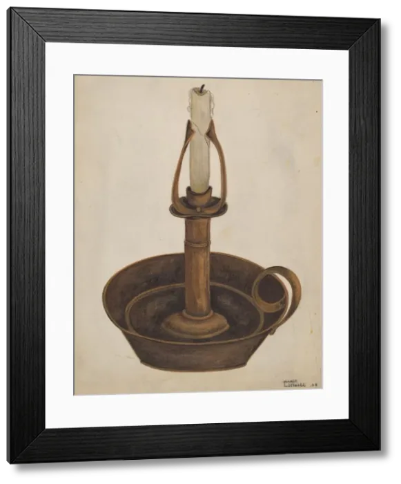 Framed Print : Candlestick, 1938. Creator: Marie Lutrell Framed Print : Candlestick, 1938. Creator: Marie Lutrell