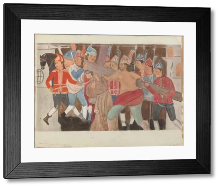 Framed Print : Station of the Cross No. 2: The Cross is Laid on Jesus, c. 1936 Framed Print : Station of the Cross No. 2: The Cross is Laid on Jesus, c. 1936